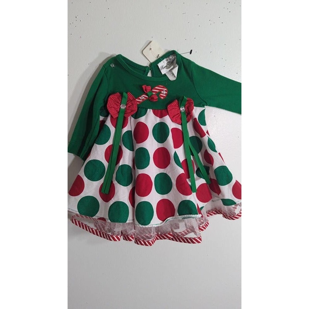 Rare Editions 6m ruffled Christmas dress